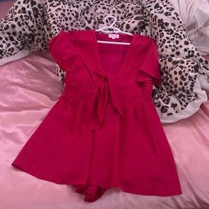 Pink Romper With Tie